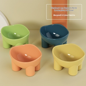 Ciotole per Animali Domestici in Plastica Color Macaron con Gambe a Elefante Antiurto, Motivo Solido, Ciotola per Acqua per Cani e Gatti, Forniture all'Ingrosso - Product Image 3