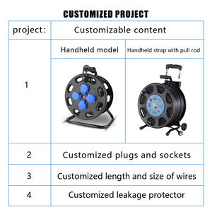 حماية تسرب مخصصة 4 طرق EU مآخذ IP44 قابلة للجر 50m 40m 25m تمديد كابل طاقة - Product Image 3