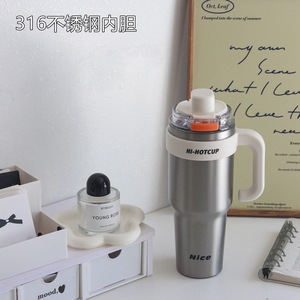 Botu Summer New Giant Taza aislada-Taza <span class=keywords><strong>de</strong></span> hielo <span class=keywords><strong>de</strong></span> cerámica y acero inoxidable Taza <span class=keywords><strong>de</strong></span> café para coche Mantener caliente y frío - Product Image 3