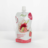 Sac d'emballage en plastique réutilisable, liquide personnalisé, impression personnalisée, pochette de jus en forme de fruit, sac d'emballage de boisson, dypack avec bec