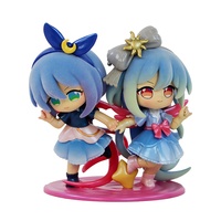 Figurine de fille aux cheveux bleus en PVC, jouet d'art de collection, décoration fantaisie unisexe, cadeau en stock, fabrication OEM personnalisée, vente en gros, YBX Bear064