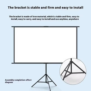 Écran de projection extérieur ultra large de 80 pouces, support trépied 16:9, portable, léger, gain 1.2, installation facile, cinéma maison - Product Image 6