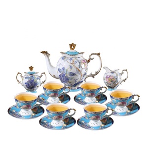 High-end Luxury Flower Hand Engraving Elegant Fine Porcelain Teapot Ceramic Bone China Coffee <b>Cup</b> & Saucer Gift <b>Tea</b> <b>Set</b> - Product Image 6