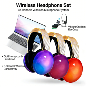 <span class=keywords><strong>Casque</strong></span> sans fil Silent Disco <span class=keywords><strong>5</strong></span> canaux, stéréo HiFi Qualcomm RF 505M ENC, émetteur, <span class=keywords><strong>casque</strong></span> supra-auriculaire Type-C avec lumière RGB - Product Image 5