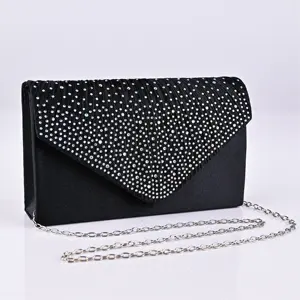 ISO BSCI LVMH certificated factory custom wedding party handbags fashion rhinestone clutch bag evening bags for women