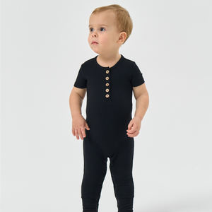 Pyjama barboteuse sans pieds en viscose de bambou pour bébés garçons, vêtements de bébé bio, barboteuse une pièce à manches courtes pour bébés filles, été - Product Image 1