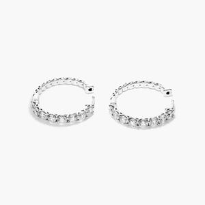 Modern 925 Sterling Silver Gold Plated Moissanite Hoop <b>Earrings</b> Premium Brilliant Sparkling Fashion <b>Fine</b> Jewelry Elegant Women - Product Image 5