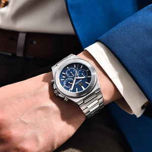 Reloj de Cuarzo para Hombre Benyar, Cronógrafo Analógico con Fase Lunar y Fecha, Correa de Acero Inoxidable, Resistente al Agua 30M, BY-5220M - Product Image 4