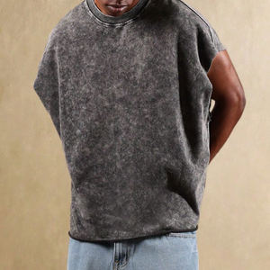 Camiseta <span class=keywords><strong>sin</strong></span> mangas para Hombre Camisetas <span class=keywords><strong>Sin</strong></span> Mangas Para Hombre 350 gramos Peso pesado Color sólido Camiseta <span class=keywords><strong>sin</strong></span> mangas de algodón para Hombre - Product Image 3