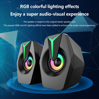Haut-parleurs d'ordinateur filaires USB avec lumières RVB, audio stéréo 2.0 pour jeux, 6W RMS et effets sonores de jeu pour ordinateur de bureau/ordinateur portable