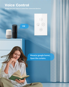 Interruptor de Pared Táctil Inteligente 2 en 1 para Cortinas y Luces, Estándar US/AU 2024, Compatible con Tuya Wifi, para Hogar Inteligente - Product Image 5