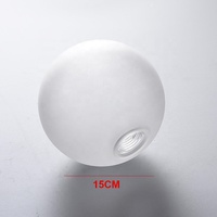 Abat-jour en verre G9 Globe en verre dépoli avec douille filetée 15CM Abat-jour de remplacement pour plafonnier lampadaire de table