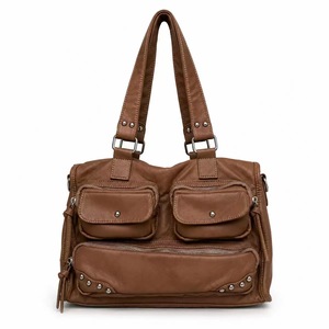 Bolso Bandolera Y2K <span class=keywords><strong>de</strong></span> Cuero PU Lavado con Remaches, Estilo Retro Europeo-Americano, Ligero, Mate, <span class=keywords><strong>de</strong></span> un Solo Hombro, para Motociclistas, el Más Vendido - Product Image 4