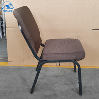 Sillas de Iglesia Apilables Modernas con Asiento Acolchado de Acero, Muebles de Teatro para Exteriores, Bancos Interconectados para Comedor de Hotel
