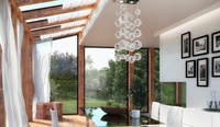 Véranda moderne en aluminium Nuoxin, jardin d'hiver, maison en verre feuilleté 4 saisons, 6063-T6, rupture de pont thermique, étanche, écologique, Vill