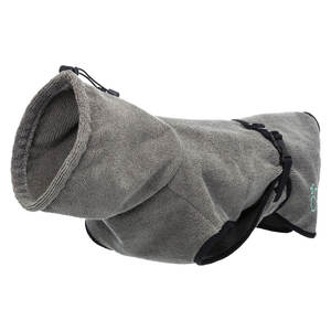 Albornoz para Perros de Tela de Rizo, Talla L, 60 cm, Gris, Toalla de Limpieza para Mascotas - Product Image 2