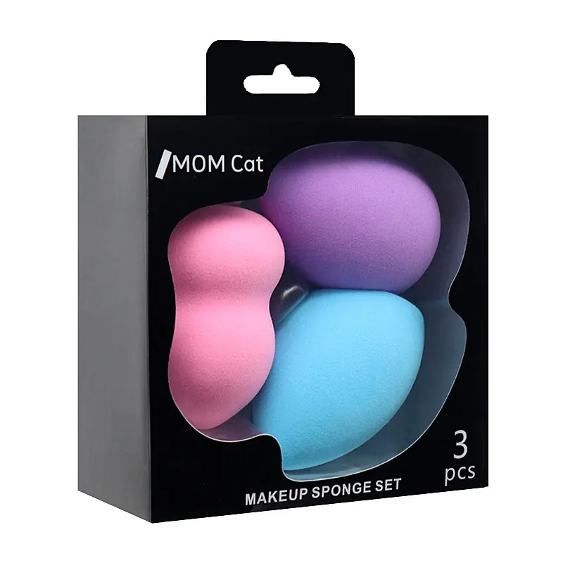 2022 European Quality 3 Pcs Makeup Sponge Private Label Soft Beauty Sponge Foundation Powder Puff Cheap Factory Price