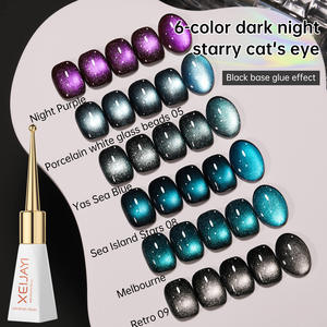 2025 nuevo <span class=keywords><strong>azul</strong></span> púrpura serie <span class=keywords><strong>noche</strong></span> púrpura mar isla estrella Ojo de Gato de larga duración UV LED Gel esmalte de uñas 10ml botella logotipo personalizado - Product Image 1