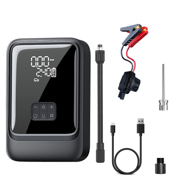NEWO S03 4-in-1 Portable Car Emergency Jump Starter 8000mAh Lithium Battery with Power Bank Tire Inflator Pump LED Light