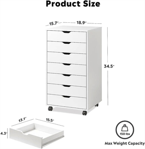 Armoires de rangement mobiles blanches <span class=keywords><strong>Commode</strong></span> de <span class=keywords><strong>bureau</strong></span> avec roulettes Classeur latéral - Product Image 3