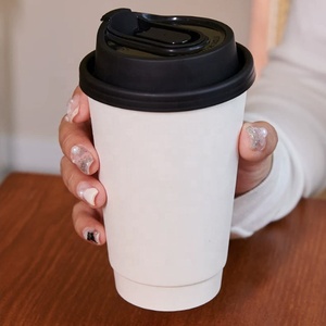 แก้วกาแฟกระดาษเคลือบ PE แบบใช้แล้วทิ้ง ขนาด 280-320 แกรม ปรับแต่งได้ ย่อยสลายได้ ผนังสองชั้น กระดาษคราฟท์ ปั๊มนูน - Product Image 4