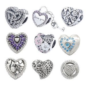 Fábrica en Stock AAAA Zirconia <span class=keywords><strong>Amor</strong></span> de plata 925 corazón encantos para la fabricación de la joyería - Product Image 2
