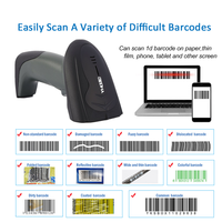 Lecteur de codes-barres 1D CCD sans fil robuste avec garantie de 24 mois, disponible en stock pour entrepôt et logistique