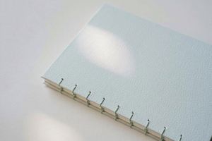 Minimal Elegant Custom Leather Hardcover Coptic Binding Thread <b>Sewing</b> Customizable Journal Simple Blue Design A5/A4 Promotional - Product Image 3