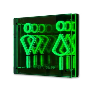 Groene Afgrond Spiegel Toiletbord, Afgrond Spiegel Neon Toiletborden,, Winkel Toilet Deurteken, Verlichte Toiletborden