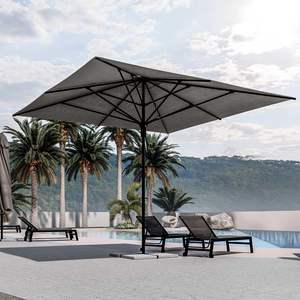 <span class=keywords><strong>Parasol</strong></span> de marché commercial en aluminium surdimensionné 13ft x 13ft Poussoir manuel 4x4M <span class=keywords><strong>Parasol</strong></span> de jardin avec grand pare-soleil carré - Product Image 1