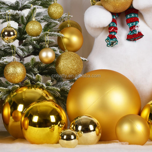 Palla Decorativa di Alta Qualità in Plastica Dorata Glitterata per Capodanno, 6-30CM, Decorazione Natalizia da Appendere per Casa e Feste - Product Image 4