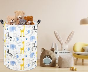 Pliable bébé <span class=keywords><strong>panier</strong></span> à linge mignon bleu Animal Design enfants stockage jouet Bin organisateur pour pépinière maison chambre décor - Product Image 3