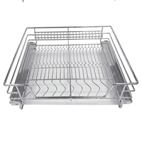 Atacado aço inoxidável Elevador Cesta Cesta De Levantamento Armário de cozinha Puxe para baixo stragoe Basket Pull Out Dish Rack