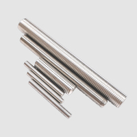 Incoloy 925 Unequal Length Fine Thread Double-Ended Screw N09925 Extended Bolt 1.4529 Imperial Right Hand Whitewash Threaded Rod