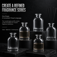 Flacon diffuseur cylindrique en verre transparent vide de 100 ml, style rétro, avec col à vis, pour diffuseur à bâtonnets, prêt à l'emploi, parfum de luxe, senteur d'ambiance décorative pour la maison