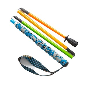 Bastones de Senderismo Plegables de 4 Secciones de Fibra de Carbono Ultraligeros, Bastones de Caminata Ligeros para Exteriores, Coloridos Amarillo Naranja Verde con Punta Metálica - Product Image 5