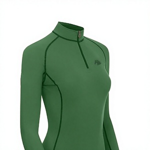 Chemise d'équitation sans couture vert forêt pour femmes/filles, dernière tendance, extensible dans 4 directions, respirante, absorbant la transpiration, logo personnalisé OEM, équitation - Product Image 1