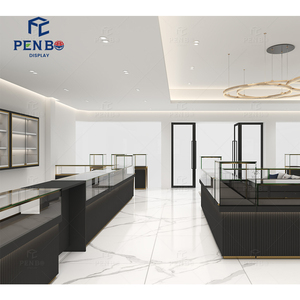 Bán lẻ sang trọng cong trang sức hiển thị truy cập kim loại trang sức Showcase tủ trưng bày cho cửa hàng đồ trang sức - Product Image 5