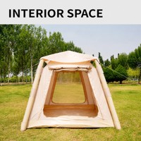 Carpa Inflable para Acampar al Aire Libre en Verano, 4.6 m², Tela Oxford, Una Habitación, Cuatro Estaciones, para 1-3 Personas, Montaje Rápido