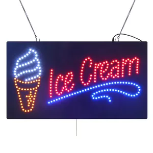 खुले आइसक्रीम स्टोर साइनबोर्ड का नेतृत्व आइसकेरेम स्टोर के लिए फ्लैशिंग बोर्ड का नेतृत्व 17*31 इंच उच्च उज्ज्वल संकेत