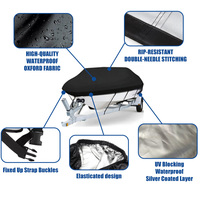 Housse de bateau en PVC noir toutes saisons, imperméable, anti-UV, résistante au soleil, pour coque en V, avec ourlet élastique pour stockage extérieur en hiver
