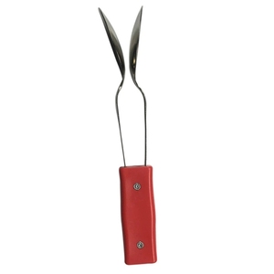 Stainless Steel Double Music Spoon Hand Bell Clapper With <b>Red</b> Handle Metal Percussion Beater For Christmas Day - Product Image 3