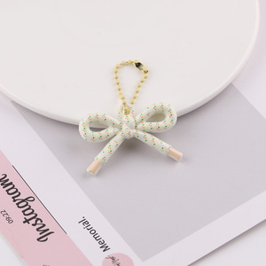Colgante de acrílico con lazo floral dulce, accesorio de joyería DIY para bolso, cadena de teléfono, regalo unisex, origen Yiwu - Product Image 3