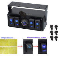 Boîtier d'interrupteurs à bascule 5 gangs en aluminium ON/OFF avec chargeur USB double QC3.0 & PD, voltmètre, indice de protection IP53, 20A 24V