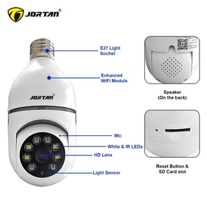 กล้องรักษาความปลอดภัยหลอดไฟไร้สาย 1080P PTZ <span class=keywords><strong>IP</strong></span> กล้องวงจรปิด E27 ไฟ LED การมองเห็นได้ในเวลากลางคืนการติดตามการเคลื่อนไหวของมนุษย์อินเตอร์เน็ตไร้สาย - Product Image 3
