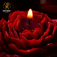 Bougies parfumées en cire de soja naturelle en forme de pivoine, vente en gros, pour décoration de table de mariage et accessoires interactifs pour couples