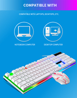 Set Kombo Keyboard dan Mouse Gaming mekanis berkabel G21B, dengan lampu latar LED keren