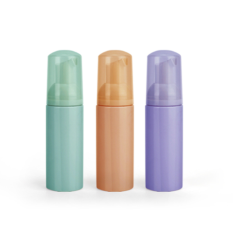 Free Sample Color Customization 50ml 1.67oz Foaming Face Cleanser Mousse Bottle Green Makeup Remover Foam Bottle Lashes