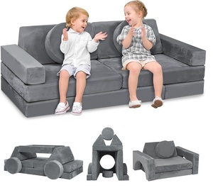 14 pièces canapé sectionnel pour enfant meubles <span class=keywords><strong>de</strong></span> salle <span class=keywords><strong>de</strong></span> jeux plancher créatif imaginatif canapé en mousse modulaire pour enfants avec housses souples - Product Image 1