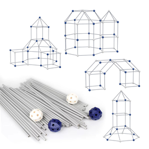Vente en gros 122 pièces <span class=keywords><strong>château</strong></span> tente maison <span class=keywords><strong>construction</strong></span> bâton balle jeu kit intérieur <span class=keywords><strong>construction</strong></span> créative forts tentes pour enfants facile à monter - Product Image 1
